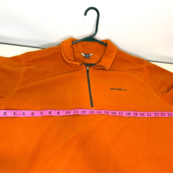 Eddie Bauer Size XL 1/4 Zip Orange Pullover Fleece Shirt Hiking Outdoor Camping - Picture 11 of 16